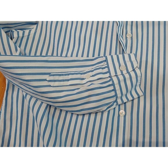 Pendleton Striped Oxford LSB Shirt Blue White Women's M - Picture 5 of 9